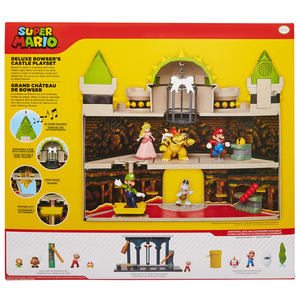 Nintendo Super Mario Bowser Castle Action Figures Playset 2.5inch
