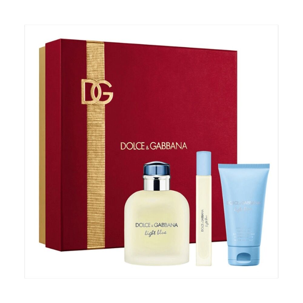 3pc Dolce & Gabbana Light Blue Homme Men 125ml EDT 50ml Shower Gel 10ml EDT