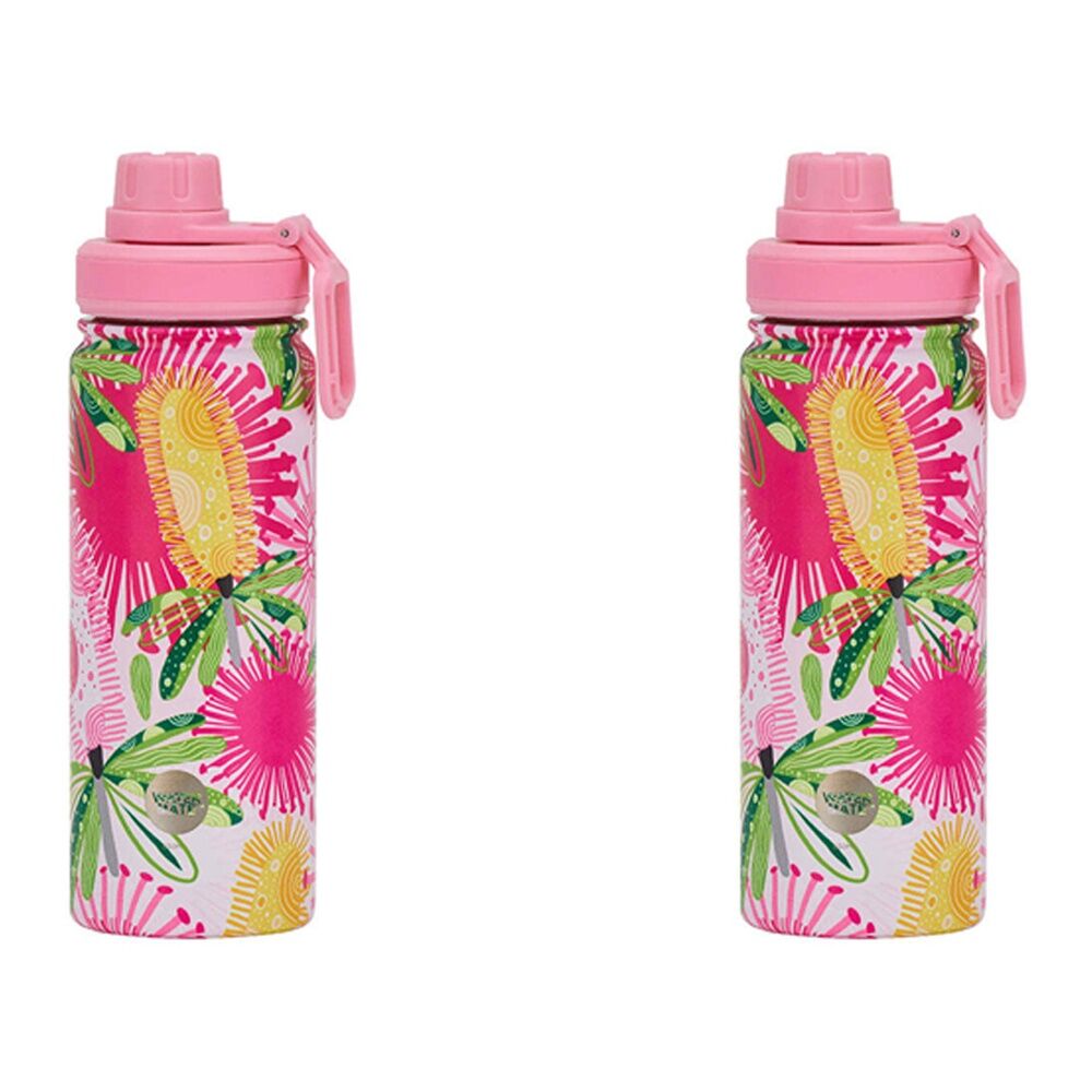 2PK Annabel Trends Watermate 550ml Stainless Steel Bottle Pink Banksia