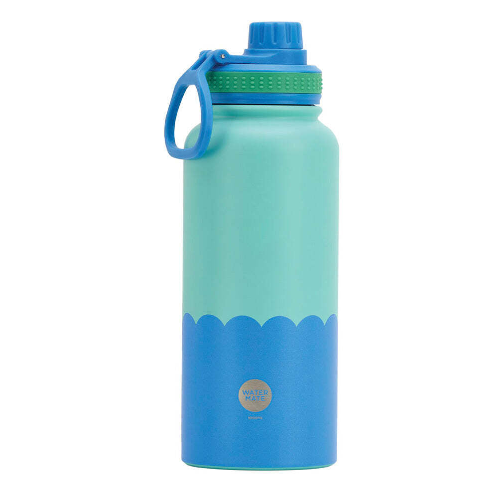 2PK Annabel Trends Watermate Wave 1000ml Stainless Steel Bottle Aqua Blue