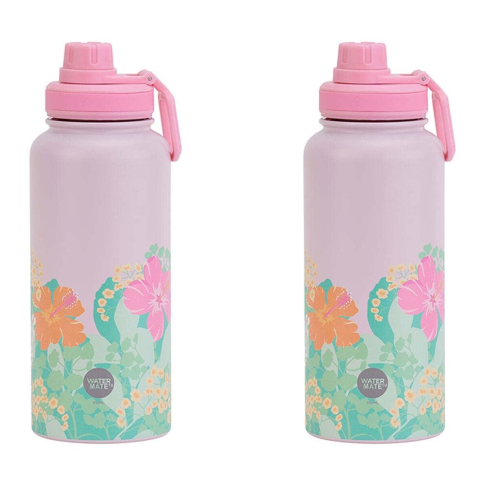 2PK Annabel Trends Watermate 950ml Stainless Steel Bottle Hibiscus