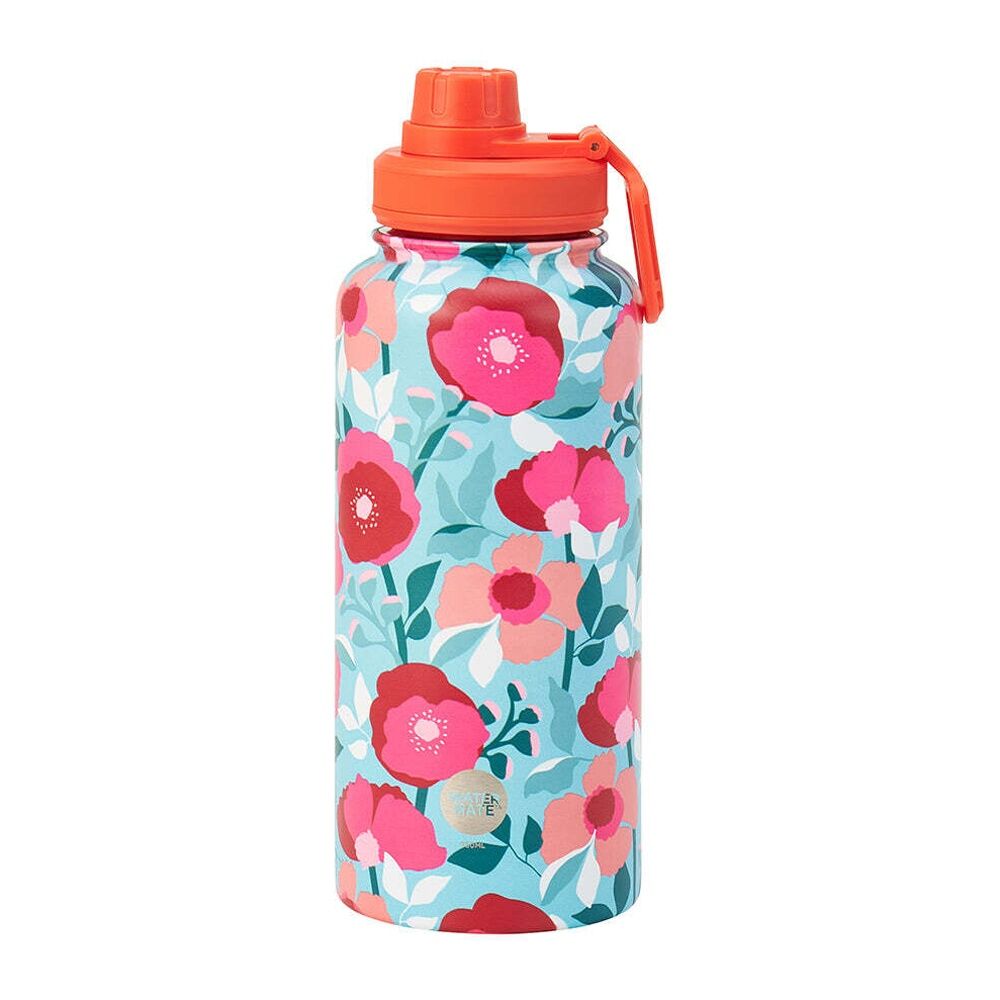 2PK Annabel Trends Watermate 950ml Stainless Steel Bottle Sherbet Poppies