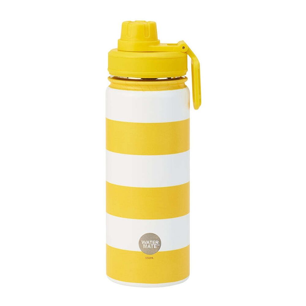 2PK Annabel Trends Watermate 550ml Stainless Steel Bottle Yellow Stripe