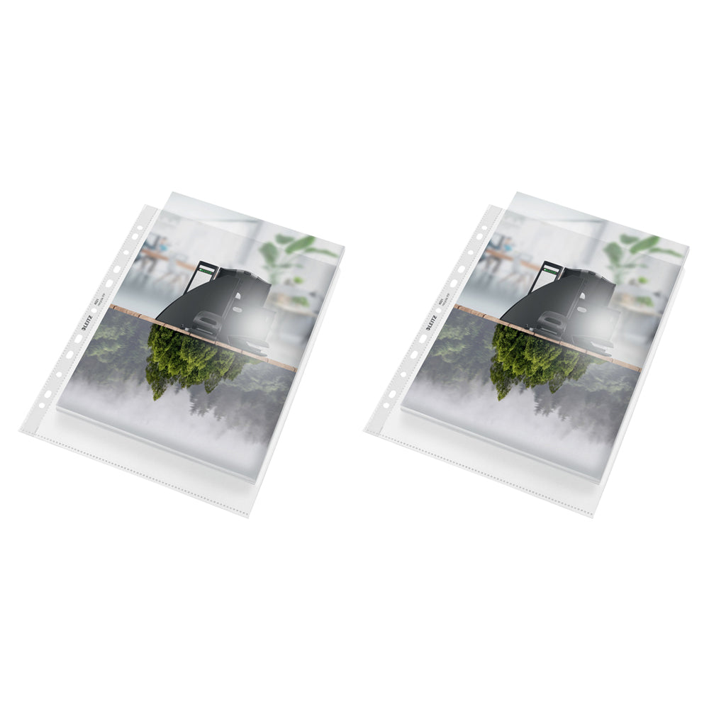 50pc Leitz Recycle Maxi Plastic A4 File Sleeve Sheet Protector - Clear