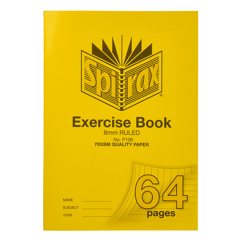 10PK Spirax 70 gsm 8mm Ruled No.P106 Excersice Book