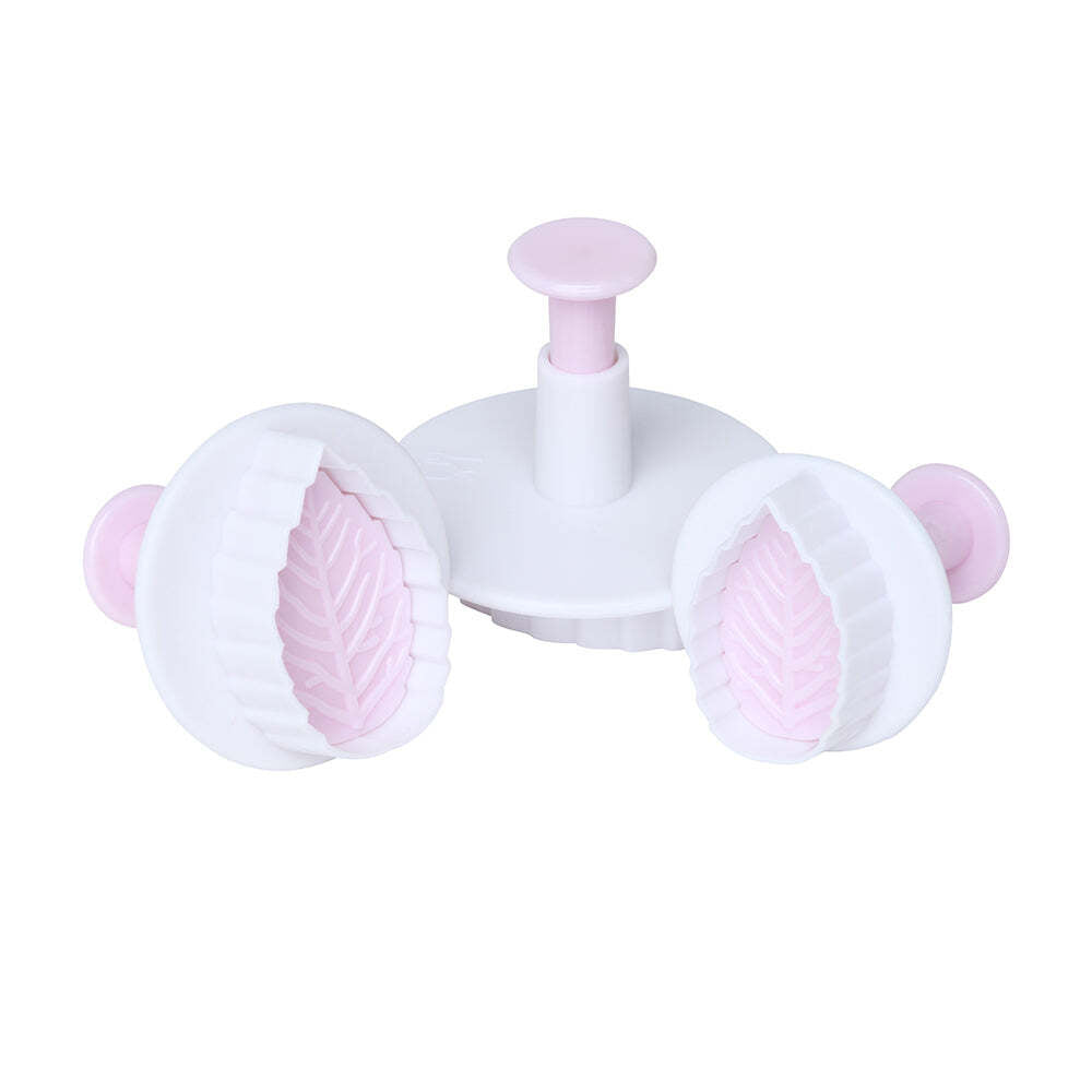 3 x 3pc Wiltshire Fondant/Cookie Dough Leaf Cutter And Pusher