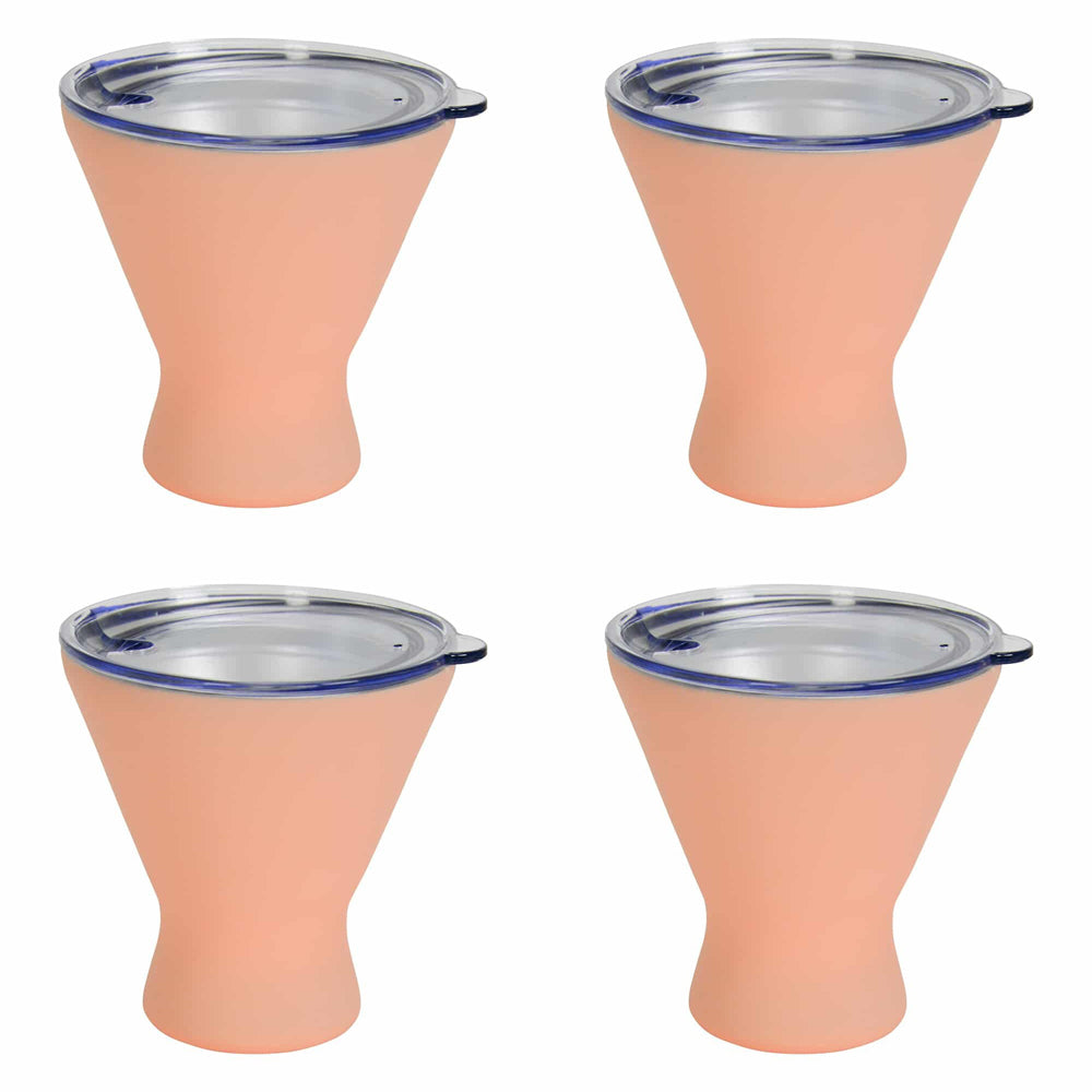 4PK Annabel Trends 250ml Stainless Steel Double Wall Cocktail Cup Gelato Peach
