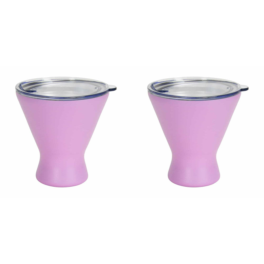 2PK Annabel Trends 250ml Stainless Steel Double Walled Cocktail Cup Gelato Pink