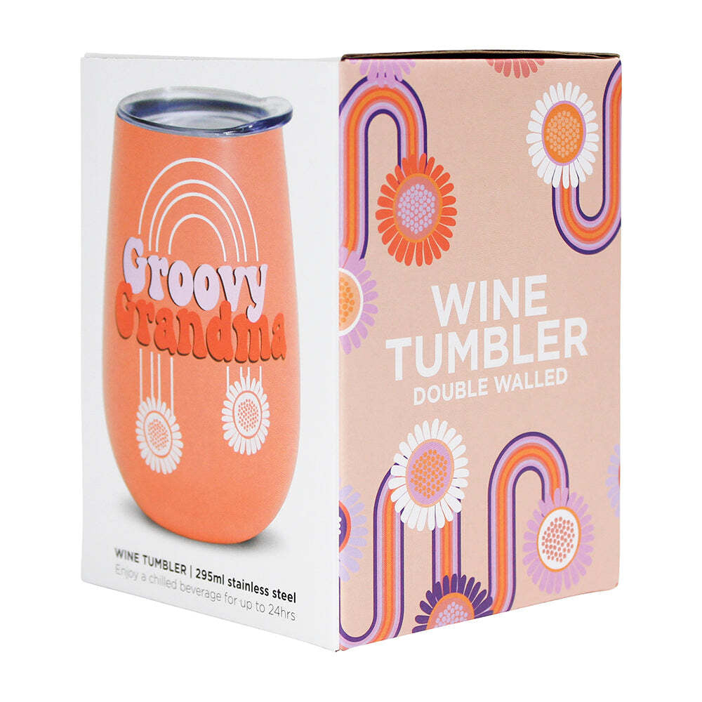 4PK Annabel Trends 295ml Stainless Steel Wine Tumbler - Groovy Grandma