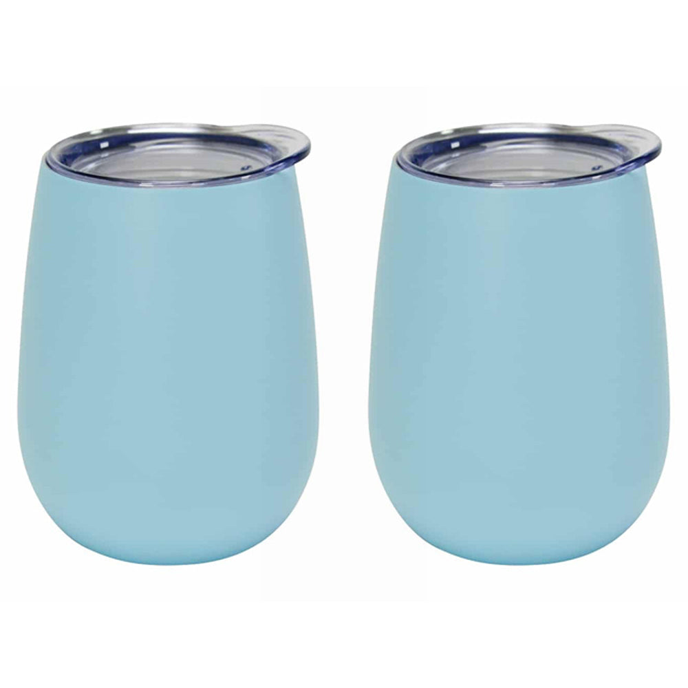2PK Annabel Trends 295ml Stainless Steel Wine Tumbler - Gelato Blue