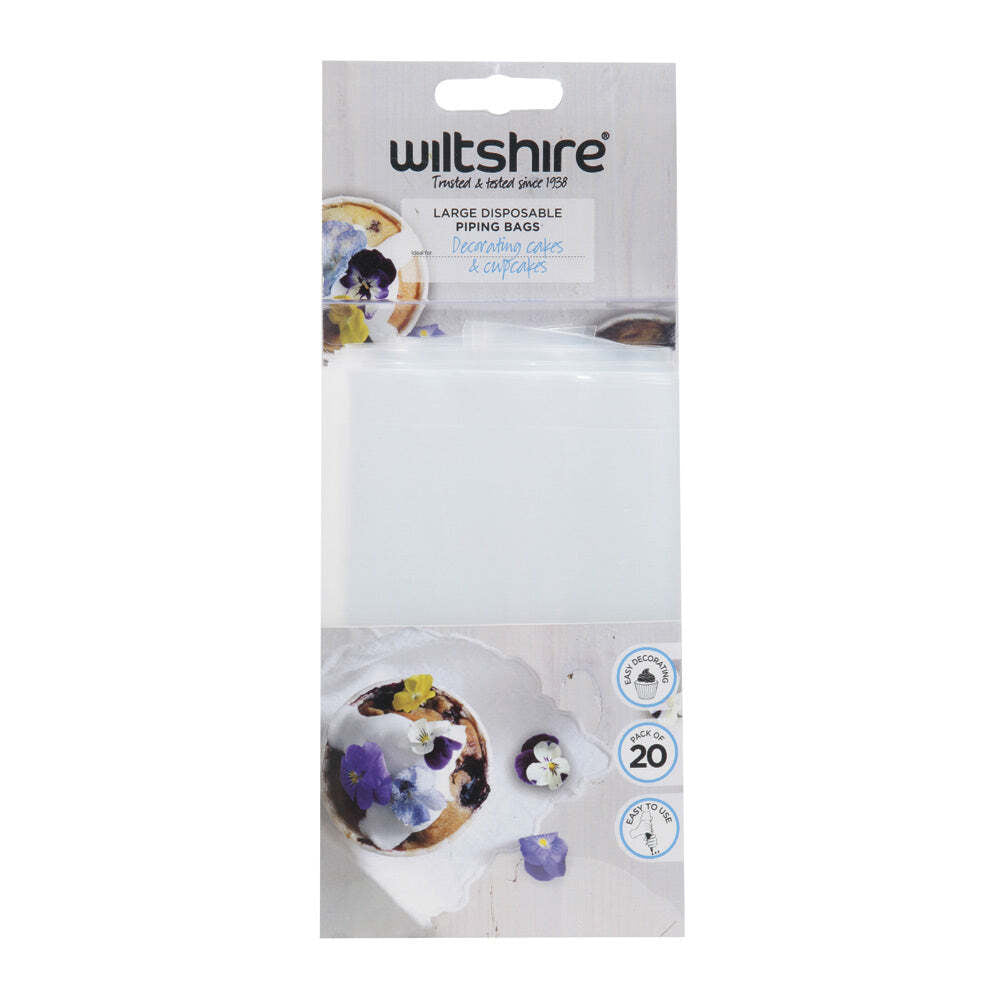 2 x 20pc Wiltshire Disposable Cake Decorating Piping Bag Large