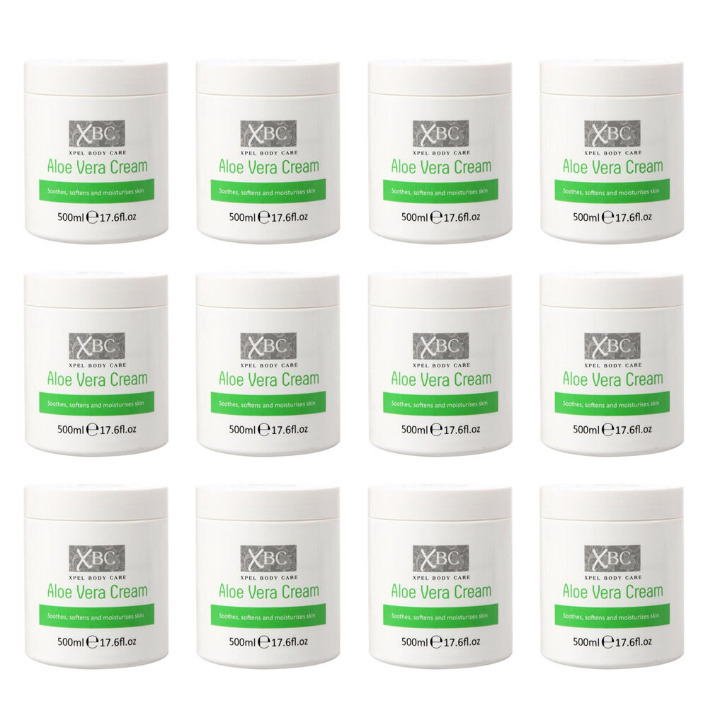 12PK XBC Aloe Vera Cream Moisturising Body Lotion For Dry Irritated Skin 500ml