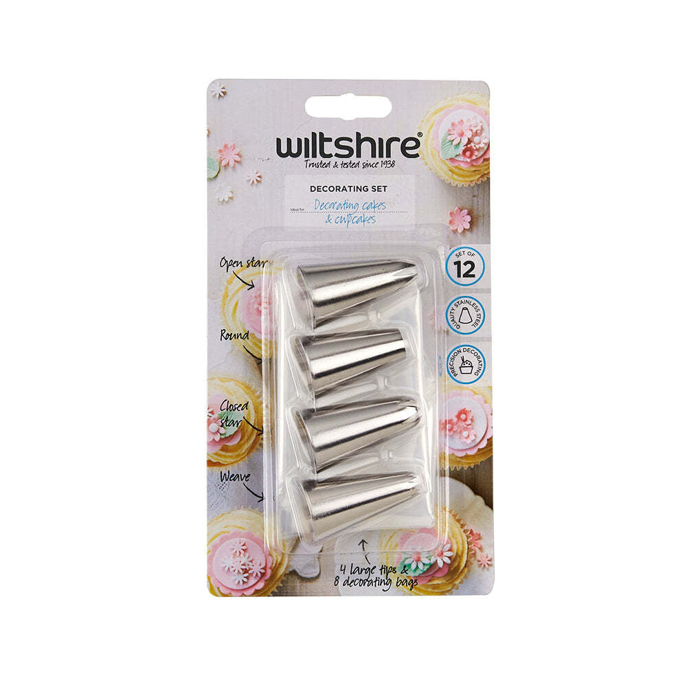 2 x 12pc Wiltshire Stainless Steel Cake/Cupcake Decorating Kit