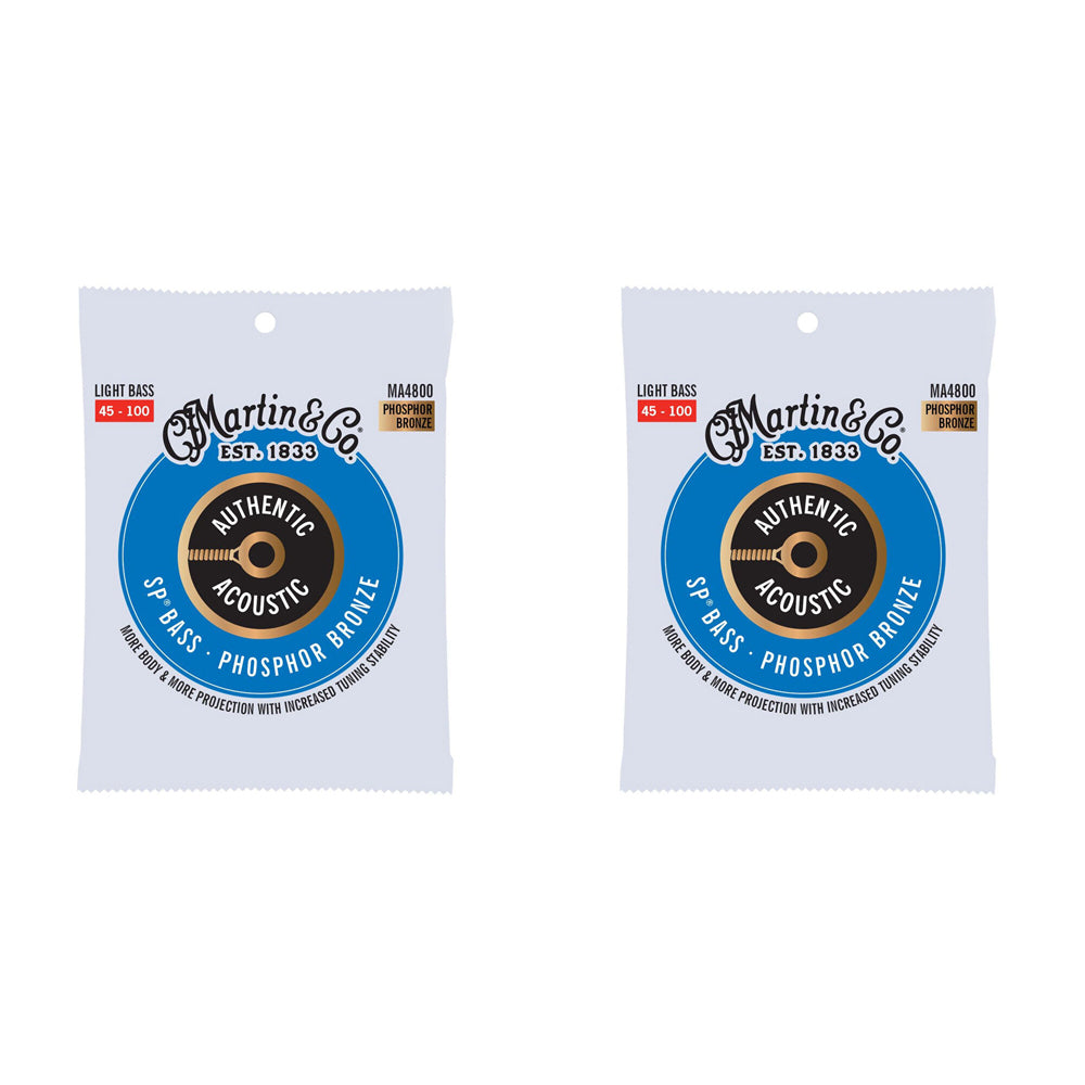2PK Martin Guitar MA4800 Authentic Bass 4 Strings 92/8 Phosphor Bronze Light