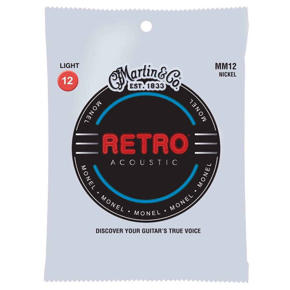 3PK Martin Guitar MM12 Retro Acoustic 6 Strings Monel Light Gauge