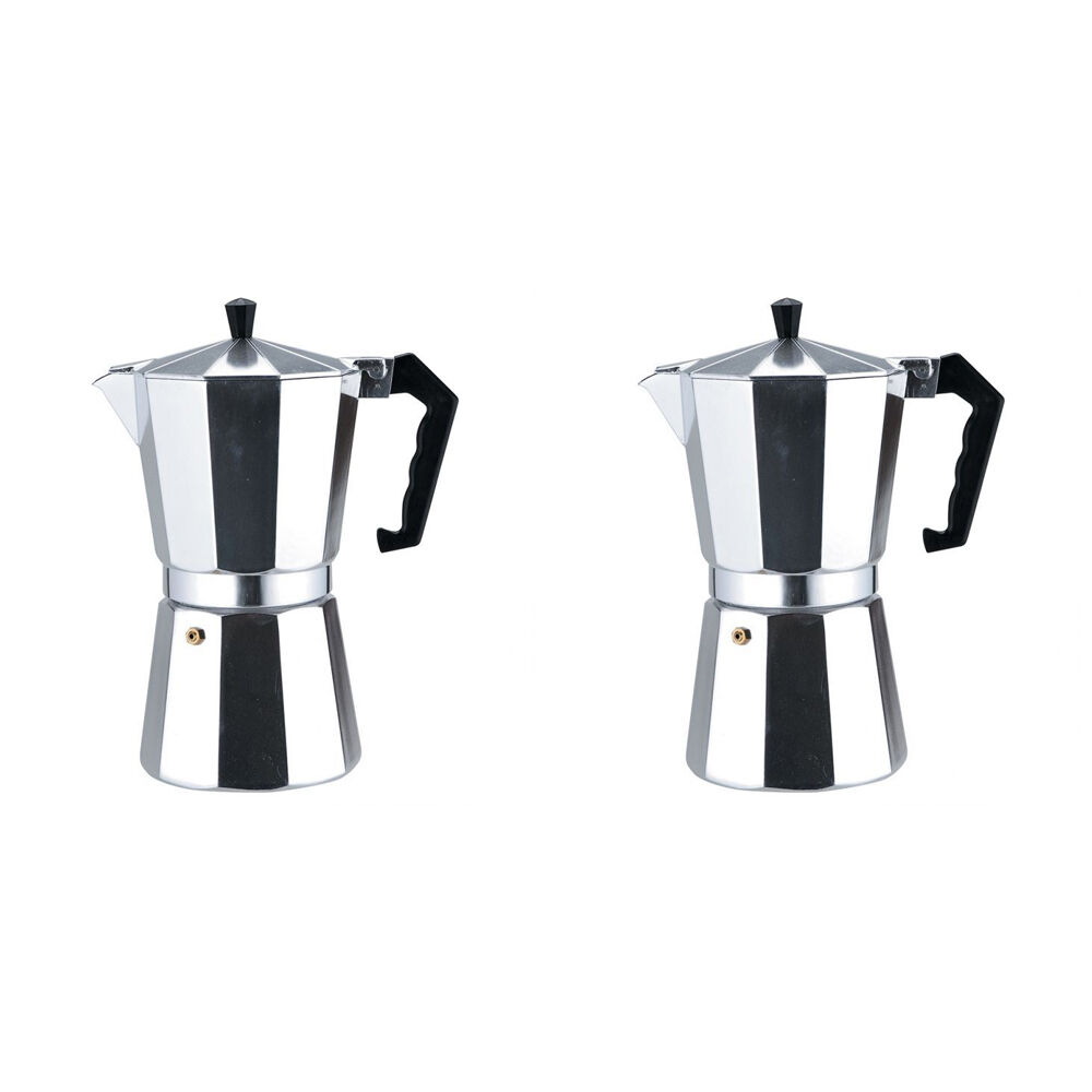 2PK Casabarista Classic Aluminium 3 Cups Espresso Coffee Maker Moka Pot Silver