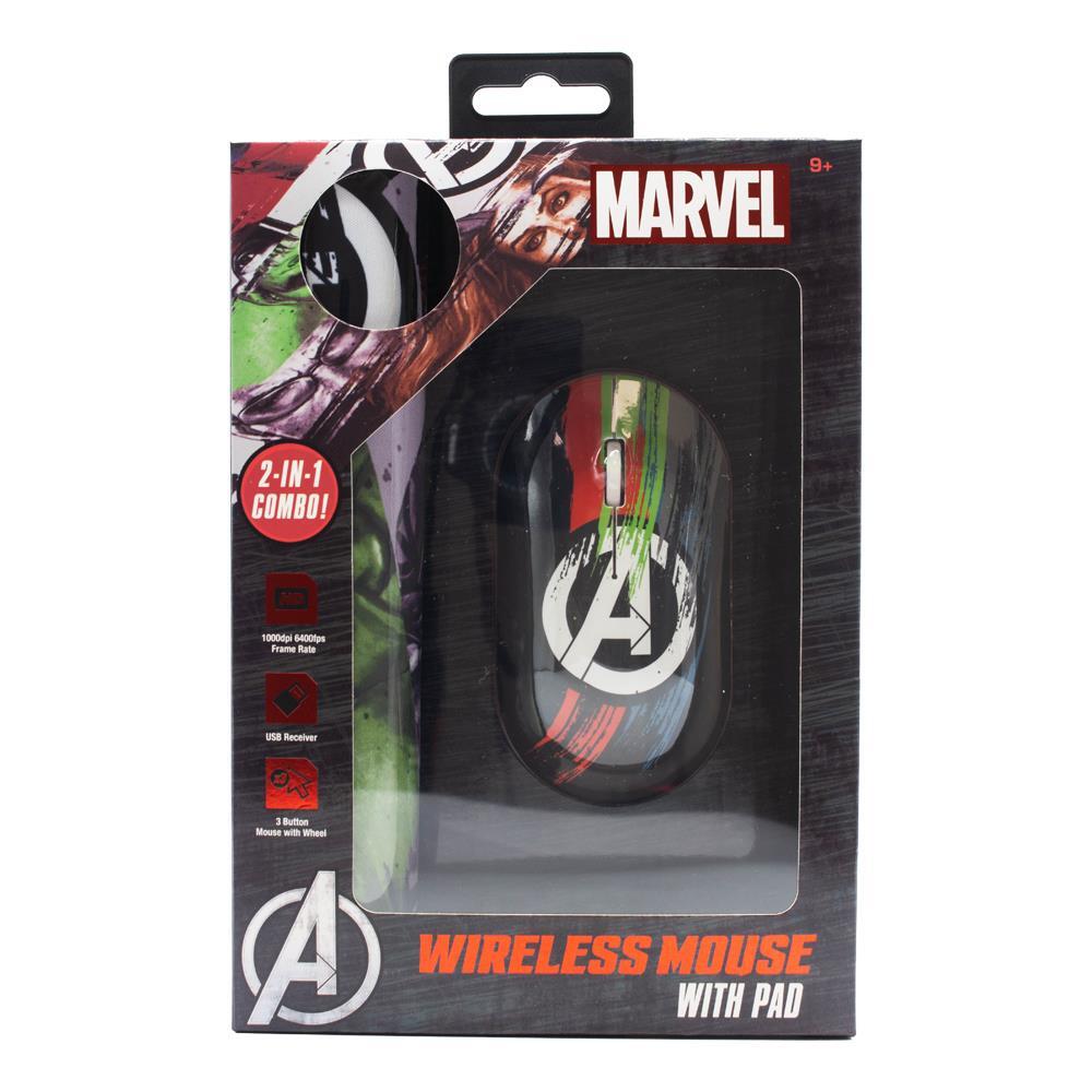 2PK Marvel Avengers Bluetooth Wireless Mouse w/ Pad 9y+