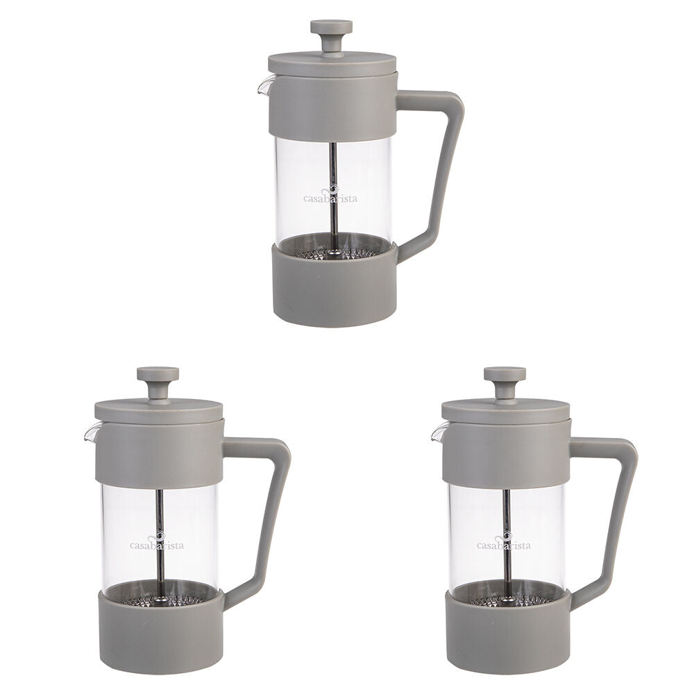 3PK Casabarista Oslo Accent Stainless Steel Coffee Plunger 3 Cup 350ml Taupe