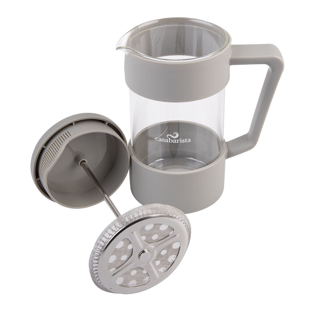 2PK Casabarista Oslo Accent Stainless Steel Coffee Plunger 5 Cup 600ml Taupe