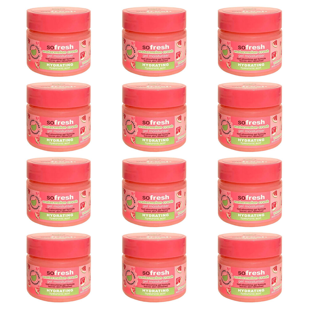 12PK XBC So Fresh Watermelon Crush Hydrating Gel Moisturiser For Dry Dull Skin 50ml