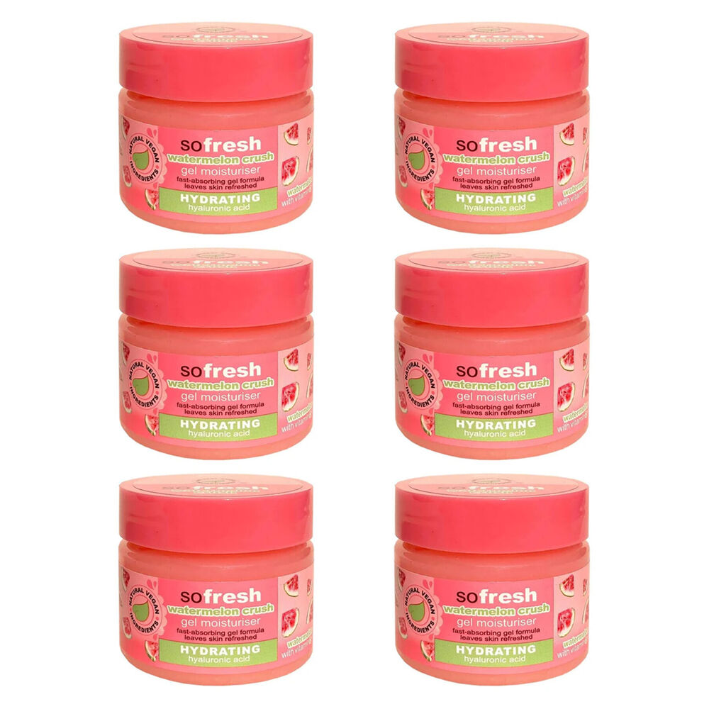 6PK XBC So Fresh Watermelon Crush Hydrating Gel Moisturiser For Dry Dull Skin 50ml