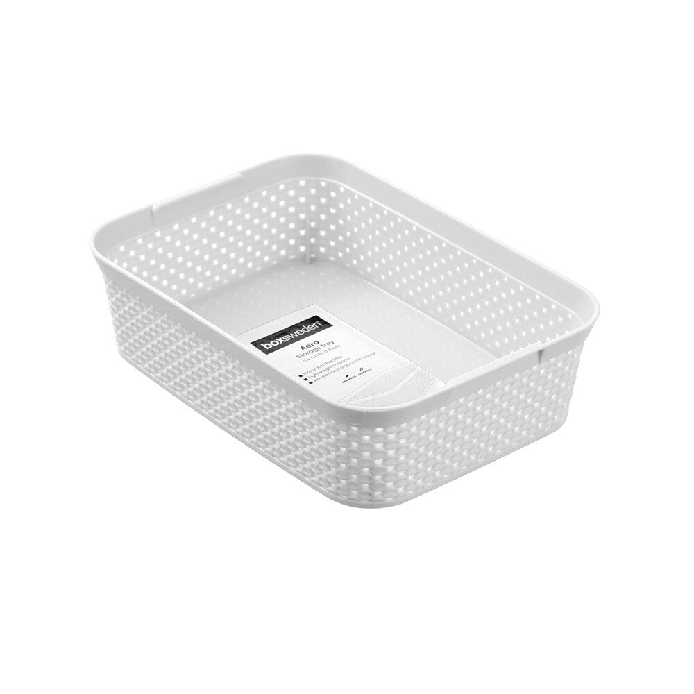 24PK Boxsweden Aero Storage Tray Basket Rectangle 24.5x18cm - Assorted