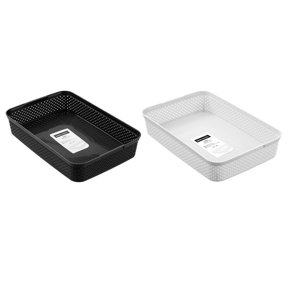 12PK Boxsweden Aero Storage Tray Basket Rectangle 36x23.5cm - Assorted