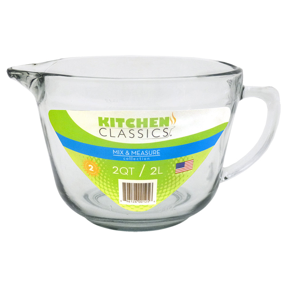 2PK Kitchen Classics Glass Batter Bowl 2L Kitchen Cookware