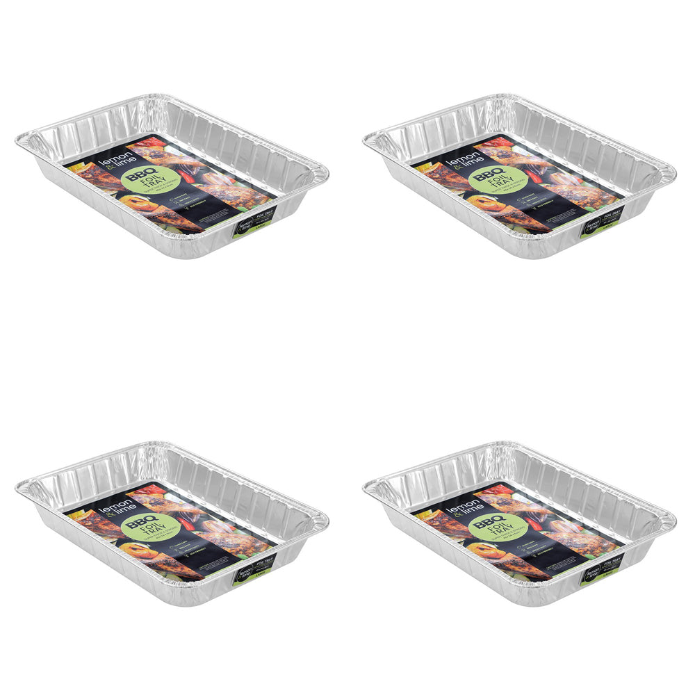24PK Lemon & Lime Foil Baking Tray Rectangle Large 45x34cm - Silver