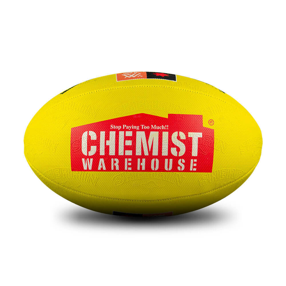 Sherrin AFLW Replica All Surface Synthetic Rubber Football Size 4 Yellow