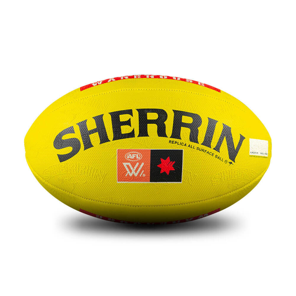 Sherrin AFLW Replica All Surface Synthetic Rubber Football Size 4 Yellow