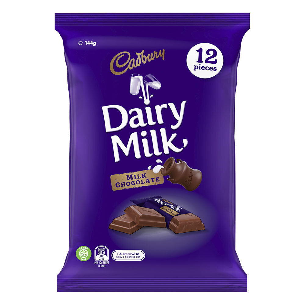 3x 12pc Cadbury 144g Dairy Milk Chocolate Sharepack