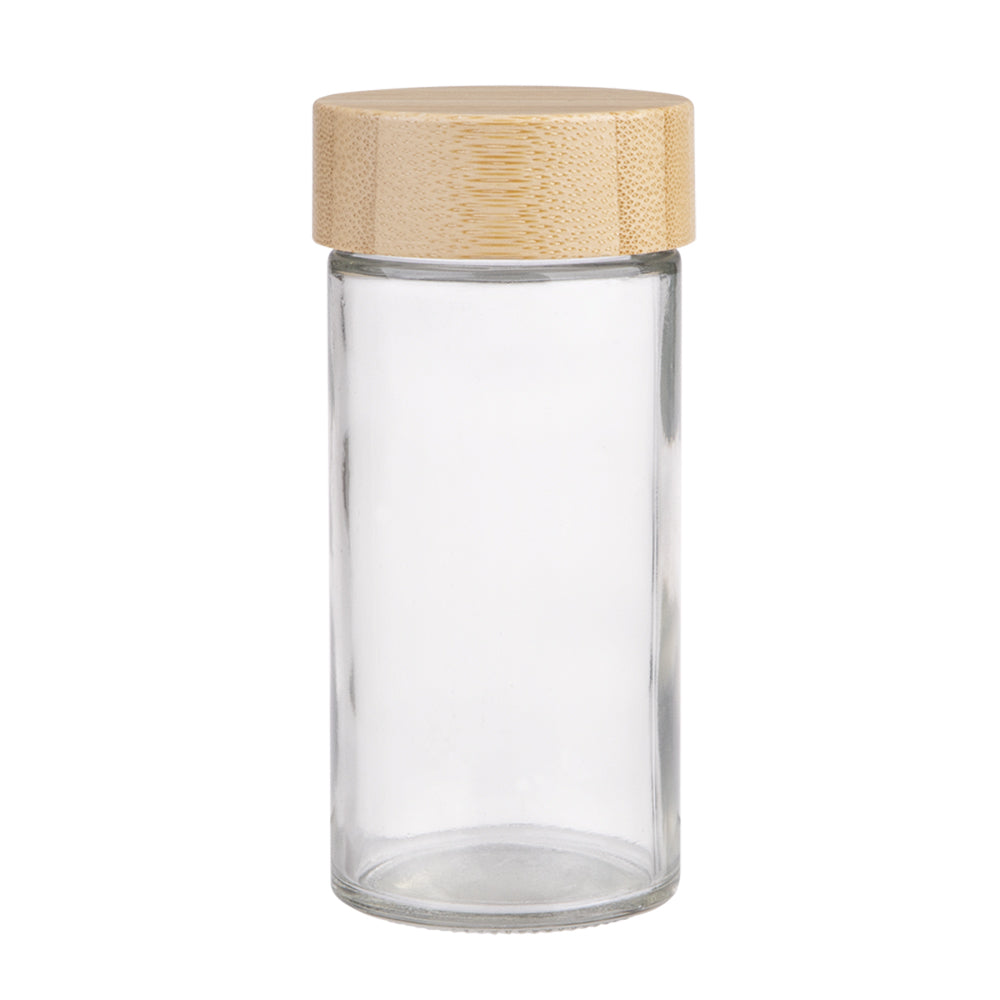 12PK Appetito 85ml Glass Spice Jar Round Container w/ Bamboo Lid