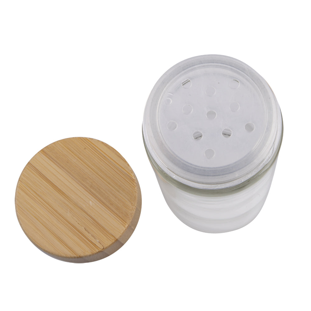 12PK Appetito 85ml Glass Spice Jar Round Container w/ Bamboo Lid