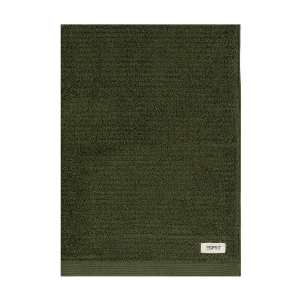 2PK Esprit 800GSM Porto Cotton Ribbed Bathroom Bath Mat Olive Khaki Green