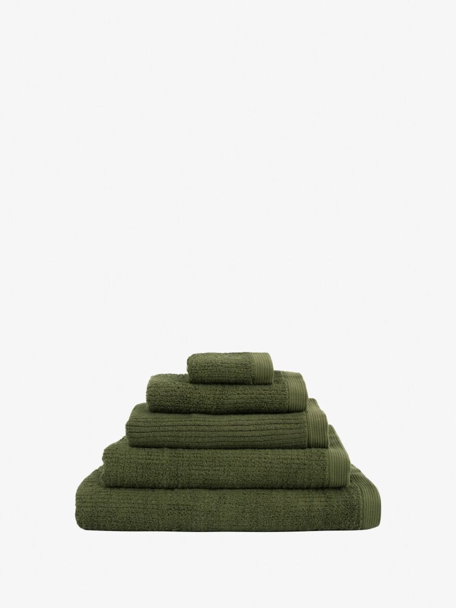 Esprit 800GSM Porto Cotton Ribbed Bathroom Bath Mat 50x80cm Olive Khaki Green