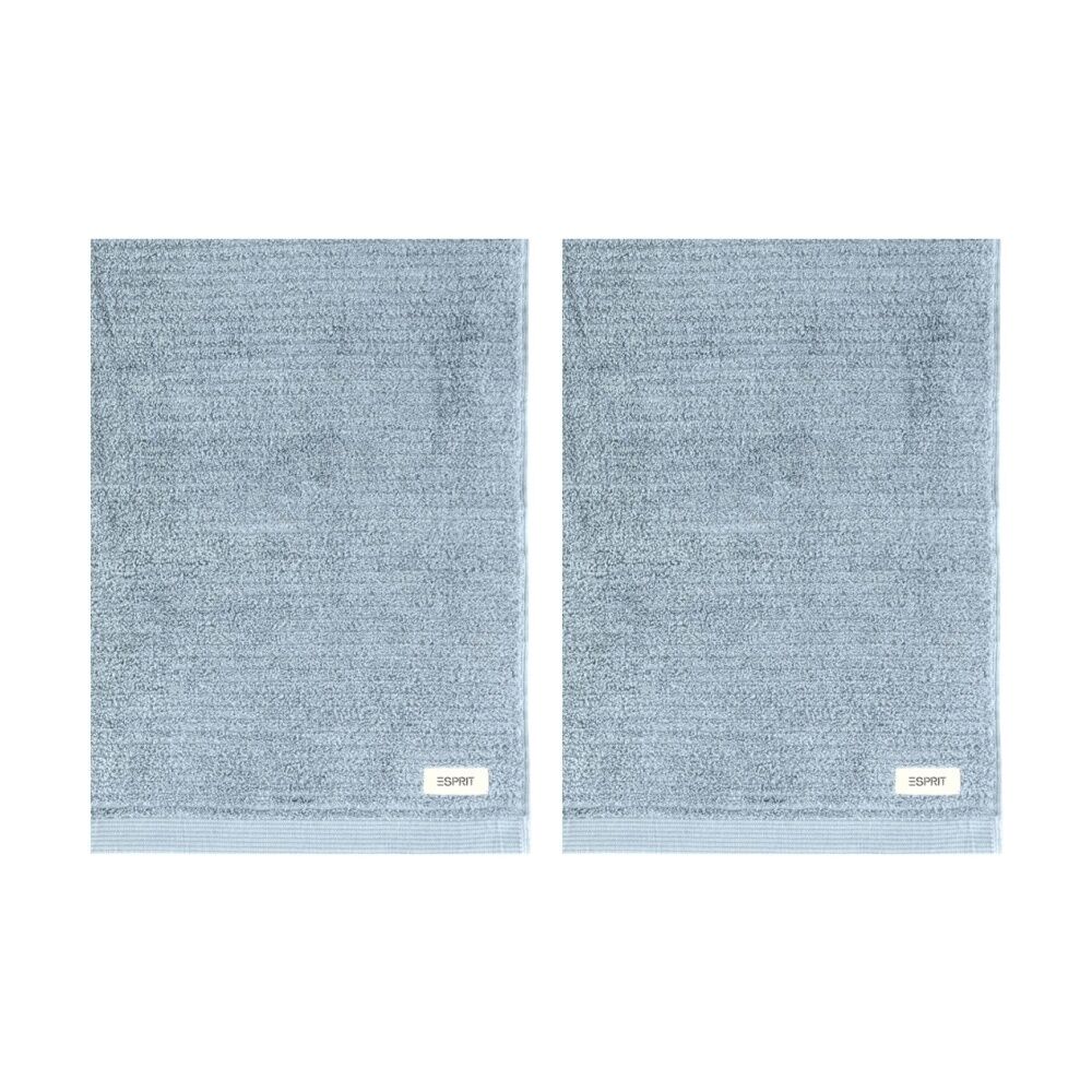 2PK Esprit 800GSM Porto Cotton Ribbed Bathroom Bath Mat 50x80cm Chambray Blue