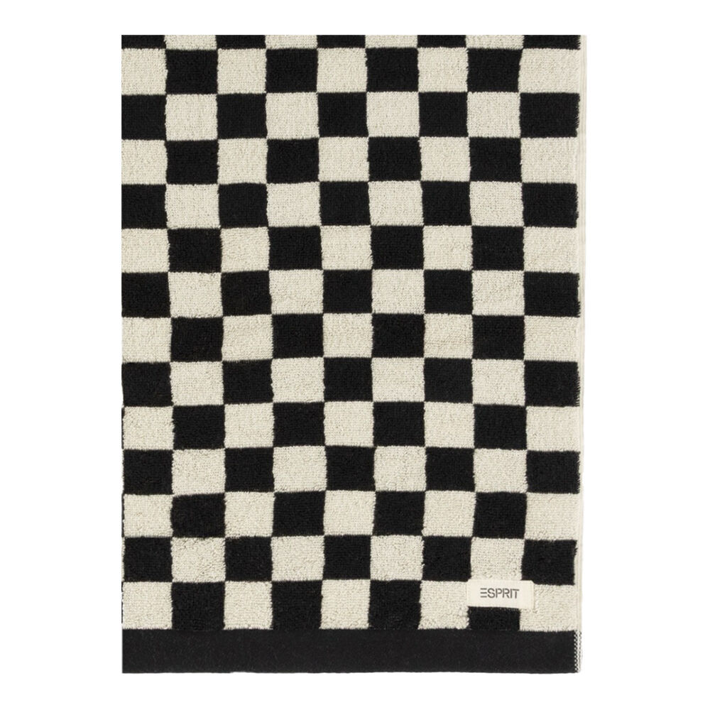 Esprit 800GSM Zenith Bathroom Cotton Bath Mat Checkered Onyx Black