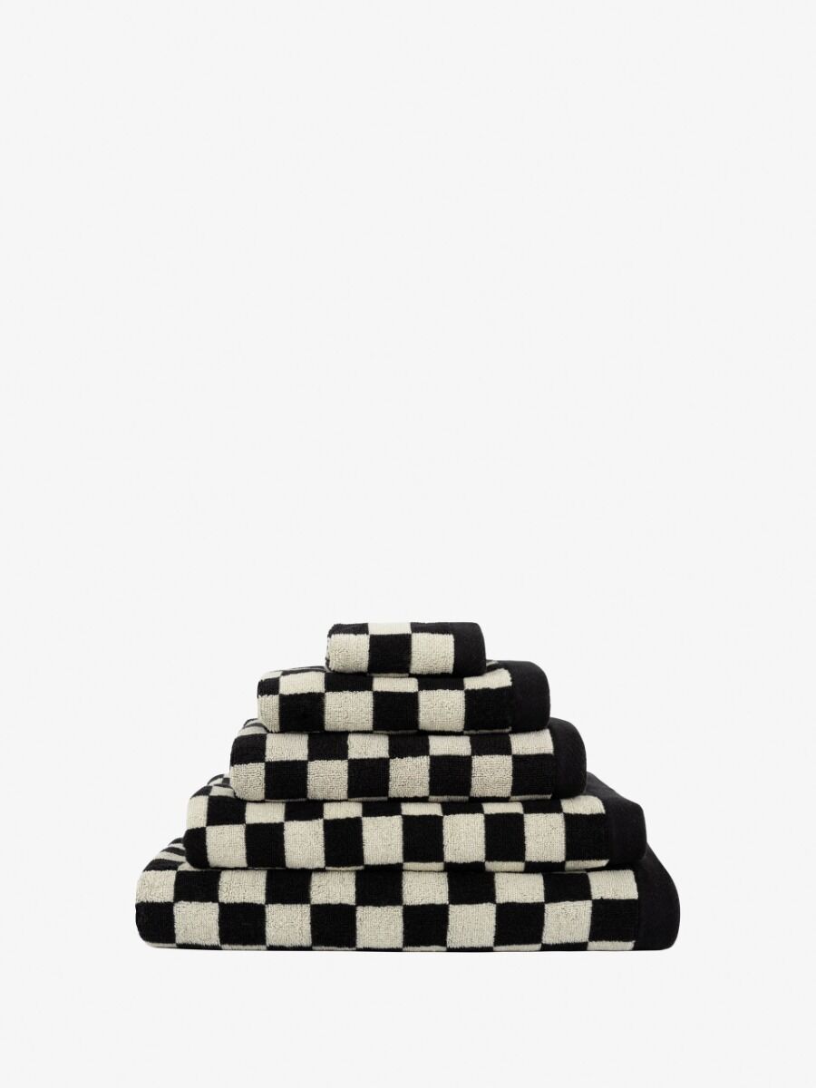 Esprit 800GSM Zenith Bathroom Cotton Bath Mat Checkered Onyx Black