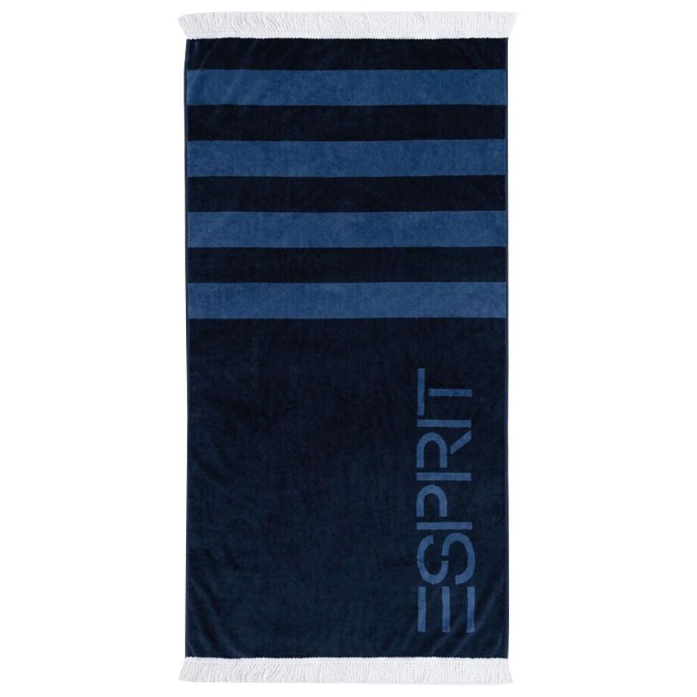 Esprit Horizon Cotton Beach Towel 400gsm 80cm x 160cm Black Stripes