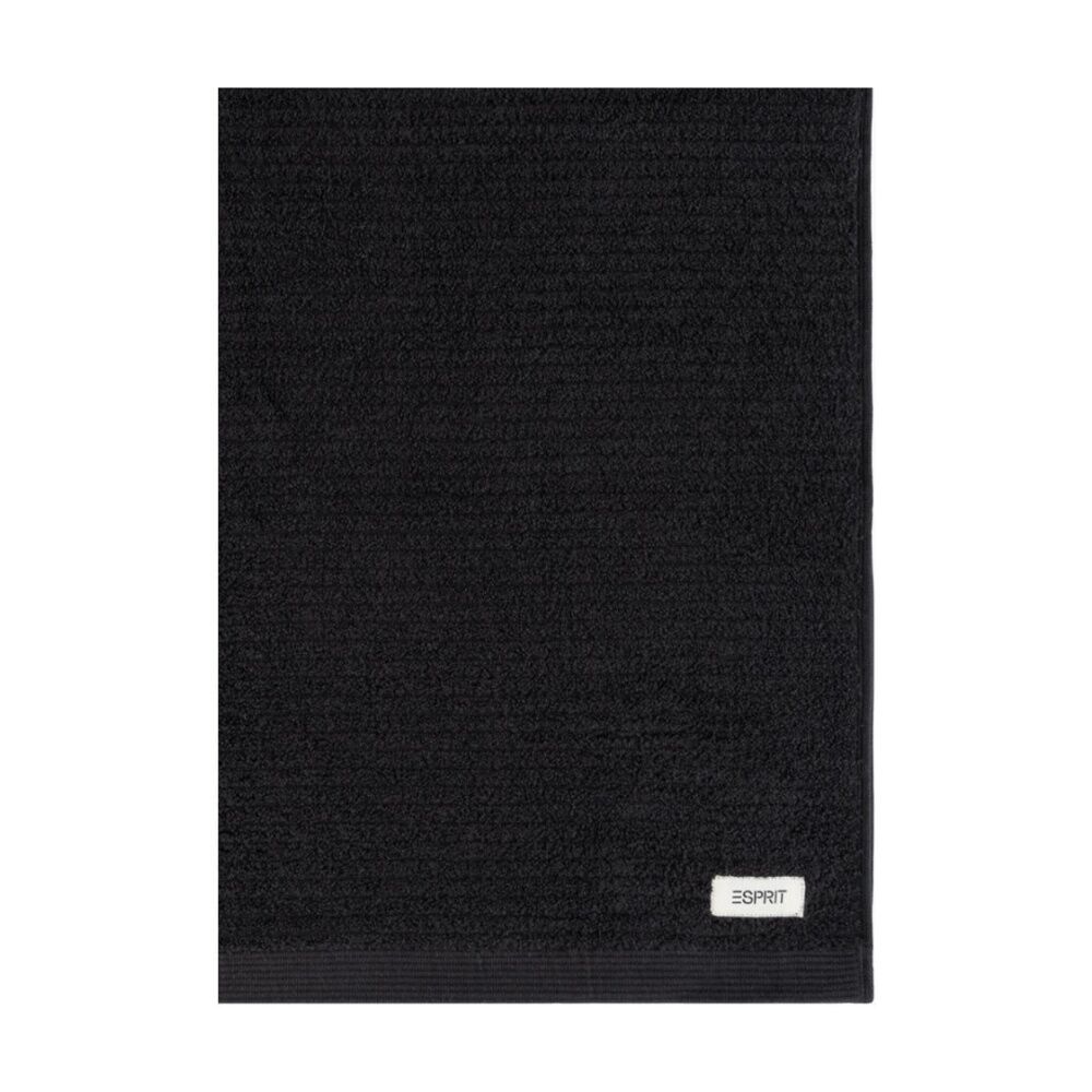 2PK Esprit 600GSM Porto Cotton Ribbed Bath Sheet 74x168cm Onyx Black