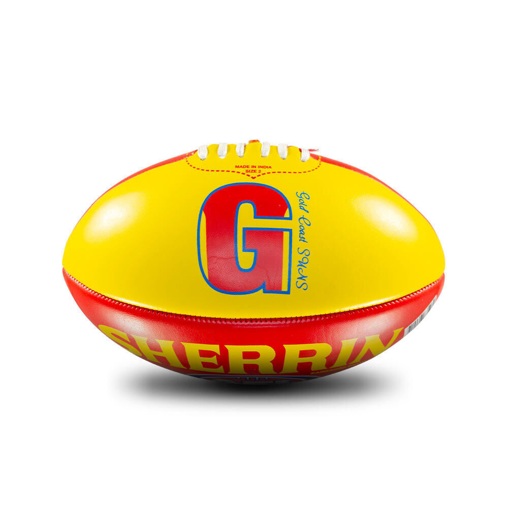 Sherrin PVC AFL Team Logo Football - Gold Coast Suns Size 2 Red & Yellow