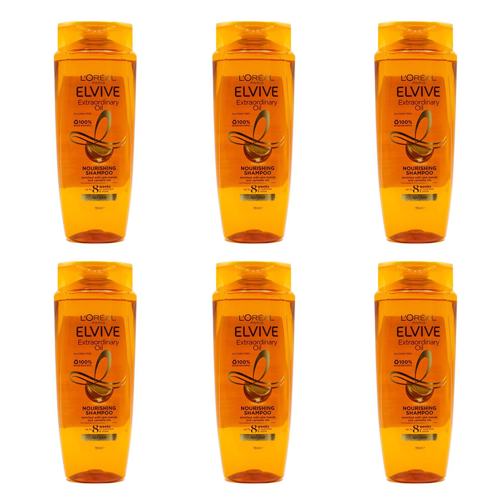 6PK Loreal 700ml Shampoo Nourishing Extraordinary Oil for Dry Hair