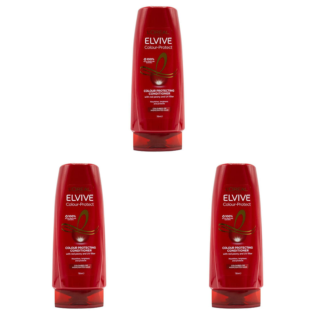 3PK Loreal 700ml Conditioner Colour Protect Coloured Or Highlighted Hair