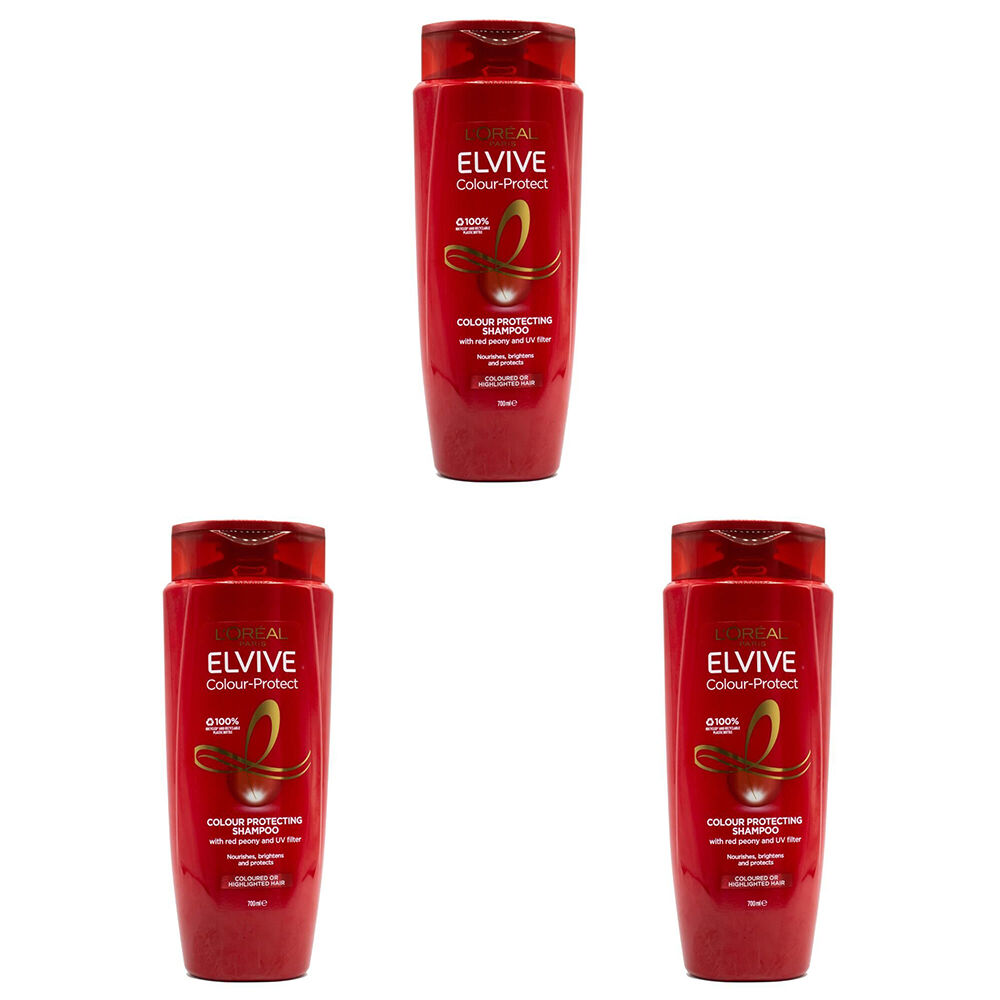 3PK Loreal 700ml Shampoo Colour Protect for Coloured Or Highlighted Hair