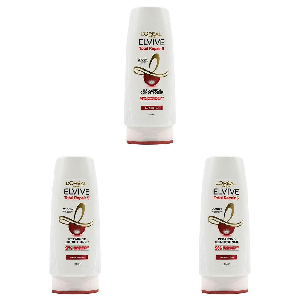 3PK Loreal 700ml Conditioner Repairing Total Repair 5 Damaged Hair