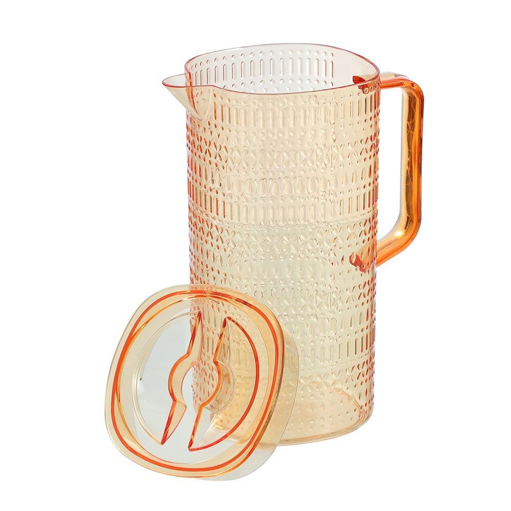 6PK Lemon & Lime Moroccan Deco Plastic Pitcher 2.5L Amber/Green/Pink Assorted