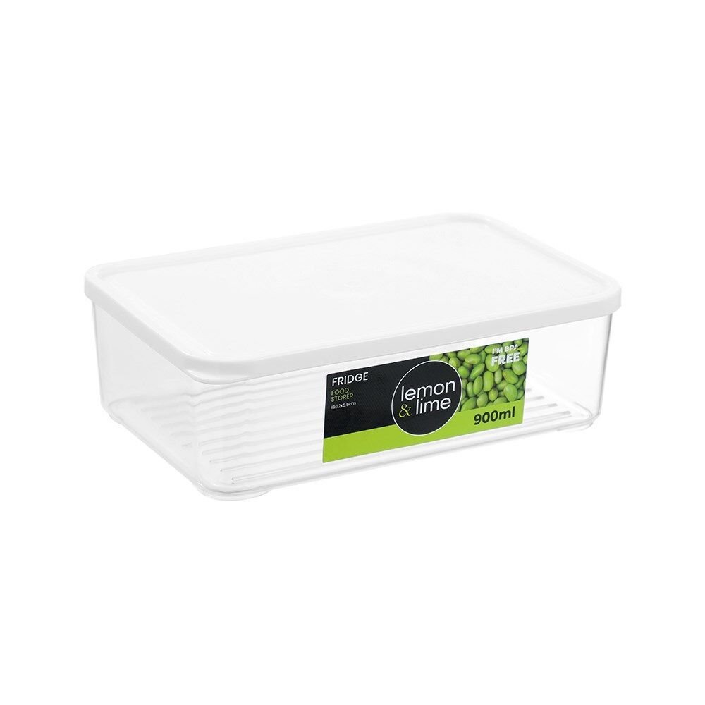 12PK Lemon & Lime Fridge Food Storer Container 900ml 18x12x5.6cm