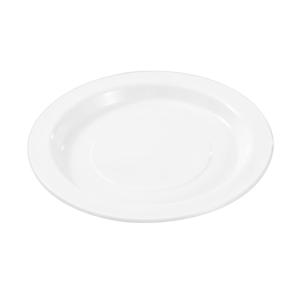 400pc Lemon & Lime Reusable Plastic Side Plate Round 18cm - White