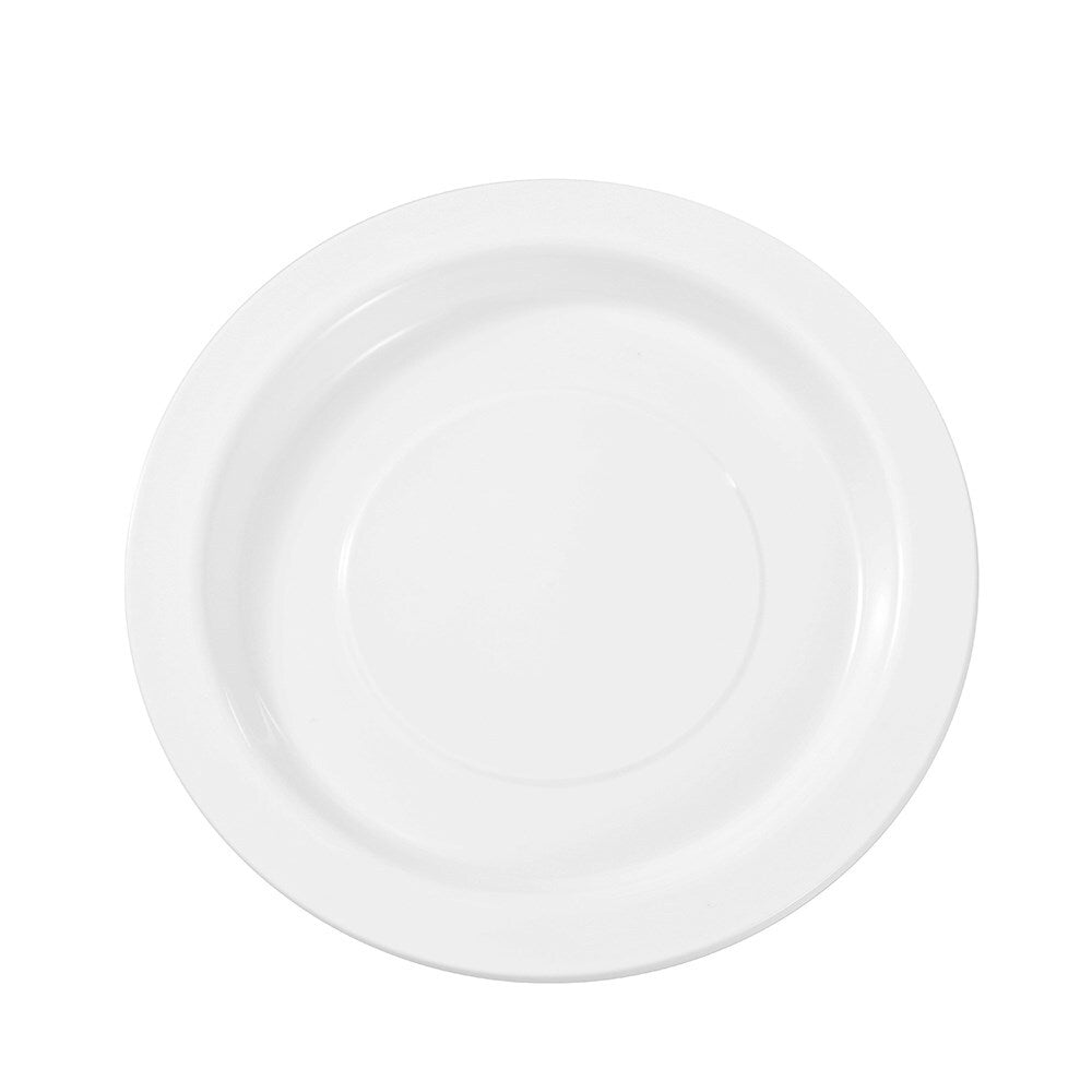 400pc Lemon & Lime Reusable Plastic Side Plate Round 18cm - White